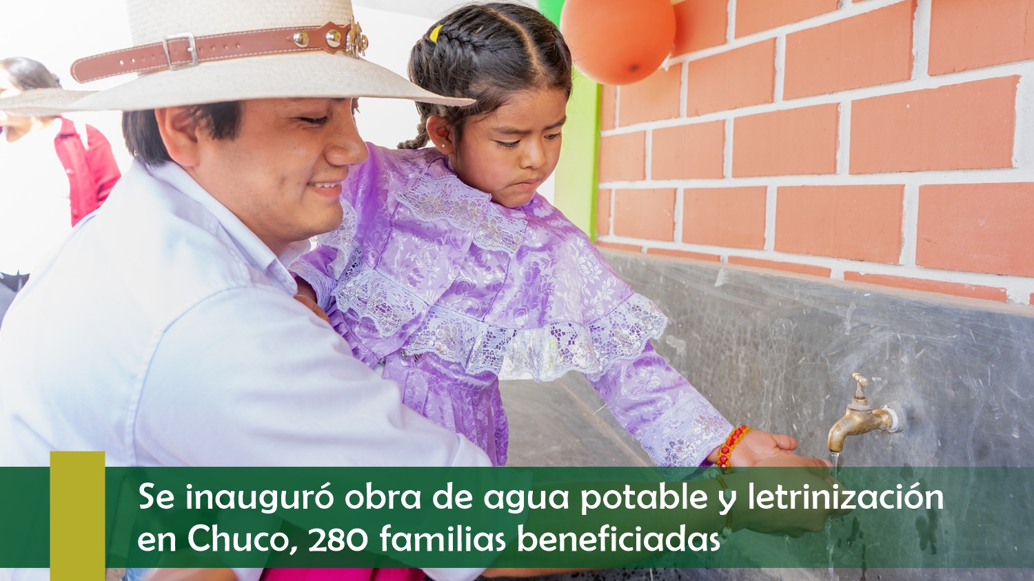Se inauguró obra de agua potable y letrinización en Chuco, 280 familias beneficiadas