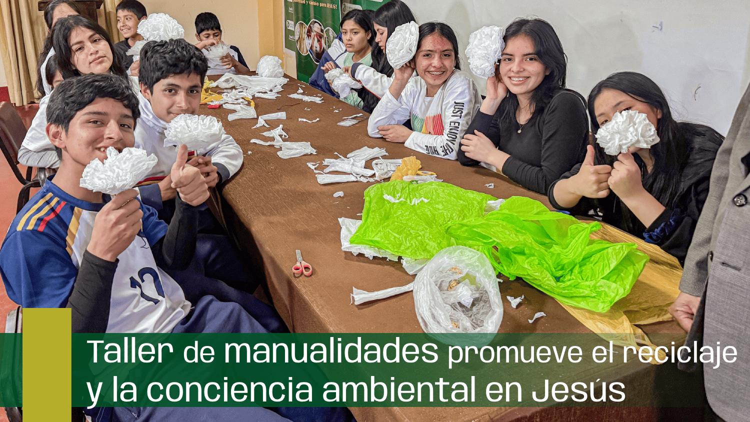 Taller de manualidades promueve el reciclaje y la conciencia ambiental en Jesús